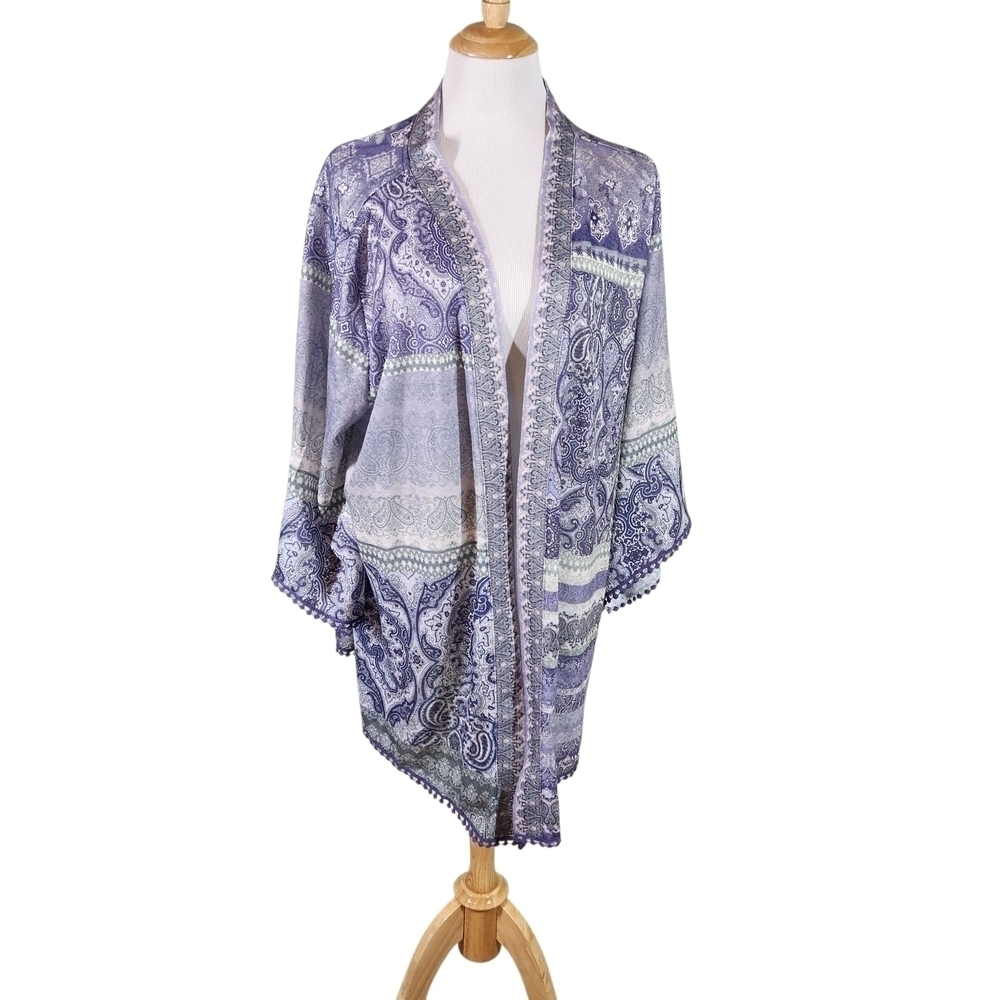 NWT Catherines Kimono Sweater Cardigan Paisley Open Plus Size